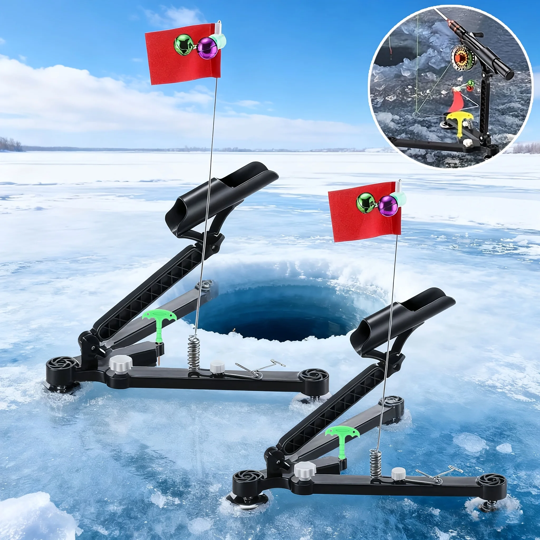 Ice Fishing Tip Up - 1 juego de soporte para caña