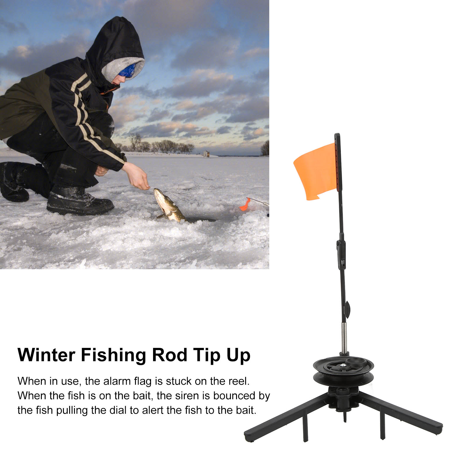 Ice Fishing Tip Up - Caña de pescar en hielo plegable